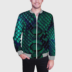 Бомбер мужской Бирюзовая змеиная кожа, цвет: 3D-меланж — фото 2