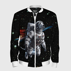 Бомбер мужской The dalmatian brave cosmonaut - ai art, цвет: 3D-белый