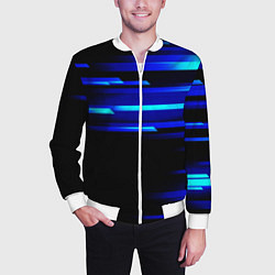 Бомбер мужской Color blue black, цвет: 3D-белый — фото 2