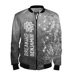 Бомбер мужской Breaking Benjamin - grey gradient по-вертикали, цвет: 3D-черный