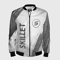 Бомбер мужской Skillet - white gradient вертикально, цвет: 3D-черный