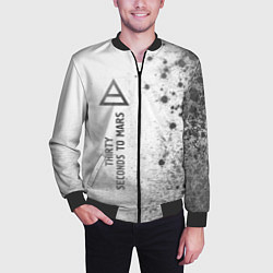 Бомбер мужской Thirty Seconds to Mars - white gradient по-вертика, цвет: 3D-черный — фото 2