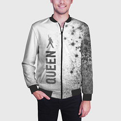 Бомбер мужской Queen - white gradient по-вертикали, цвет: 3D-черный — фото 2