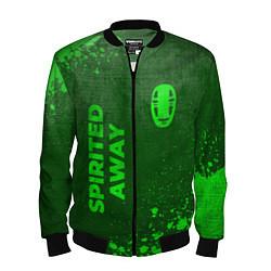 Бомбер мужской Spirited Away - green gradient вертикально, цвет: 3D-черный