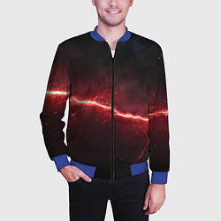 Бомбер мужской Красная линия - молния, цвет: 3D-синий — фото 2