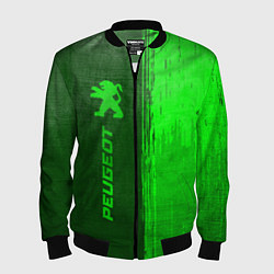 Бомбер мужской Peugeot - green gradient по-вертикали, цвет: 3D-черный