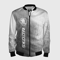 Бомбер мужской Skoda - grey gradient по-вертикали, цвет: 3D-черный