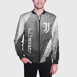 Бомбер мужской Juventus - grey gradient вертикально, цвет: 3D-черный — фото 2