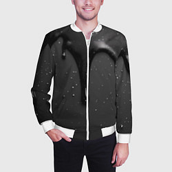 Бомбер мужской Черная текстура - хром, цвет: 3D-белый — фото 2