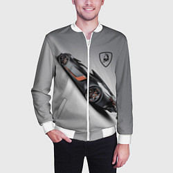 Бомбер мужской Lamborghini - racing car, цвет: 3D-белый — фото 2