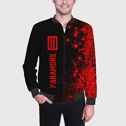 Бомбер мужской Paramore - red gradient по-вертикали, цвет: 3D-черный — фото 2