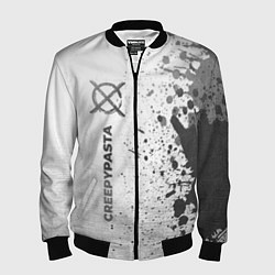 Бомбер мужской CreepyPasta - white gradient по-вертикали, цвет: 3D-черный