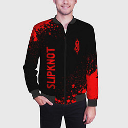 Бомбер мужской Slipknot - red gradient вертикально, цвет: 3D-черный — фото 2
