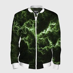Бомбер мужской Lightning green glow, цвет: 3D-белый