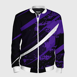 Бомбер мужской Color black purple line, цвет: 3D-белый