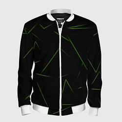Бомбер мужской Color green line, цвет: 3D-белый