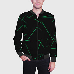 Бомбер мужской Color light green line, цвет: 3D-черный — фото 2