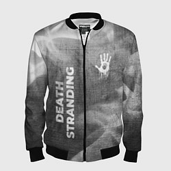 Бомбер мужской Death Stranding - grey gradient вертикально, цвет: 3D-черный