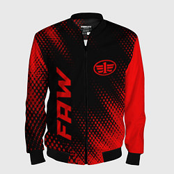 Бомбер мужской FAW - red gradient вертикально, цвет: 3D-черный