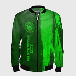Бомбер мужской Manchester City - green gradient по-вертикали, цвет: 3D-черный