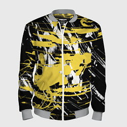 Бомбер мужской Желтая краска на черном, цвет: 3D-меланж