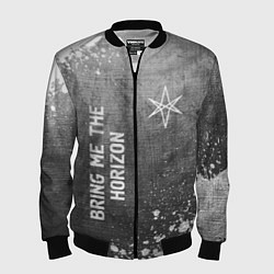 Бомбер мужской Bring Me the Horizon - grey gradient вертикально, цвет: 3D-черный