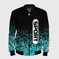 Бомбер мужской Sport чёрно-голубой пятнистый, цвет: 3D-черный