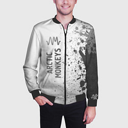 Бомбер мужской Arctic Monkeys - white gradient по-вертикали, цвет: 3D-черный — фото 2