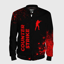 Мужской бомбер Counter Strike - red gradient вертикально