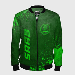 Бомбер мужской Saab - green gradient вертикально, цвет: 3D-черный