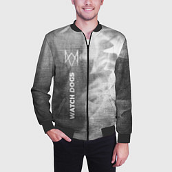Бомбер мужской Watch Dogs - grey gradient по-вертикали, цвет: 3D-черный — фото 2