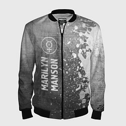 Бомбер мужской Marilyn Manson - grey gradient по-вертикали, цвет: 3D-черный