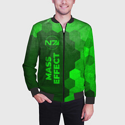 Бомбер мужской Mass Effect - green gradient по-вертикали, цвет: 3D-черный — фото 2