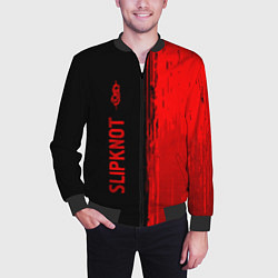 Бомбер мужской Slipknot - red gradient по-вертикали, цвет: 3D-черный — фото 2