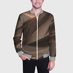 Бомбер мужской Кофейная объемная текстура, цвет: 3D-меланж — фото 2