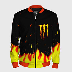 Бомбер мужской Monster energy fire steel, цвет: 3D-красный