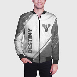 Бомбер мужской Destiny - white gradient вертикально, цвет: 3D-черный — фото 2