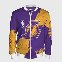 Бомбер мужской Lakers NBA, цвет: 3D-белый