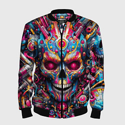 Мужской бомбер Art cyber skull - ai art fantasy