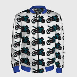 Бомбер мужской Motorbike blue, цвет: 3D-синий