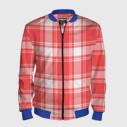 Бомбер мужской Checked red white, цвет: 3D-синий