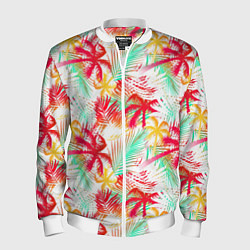 Бомбер мужской Palm red yellow, цвет: 3D-белый