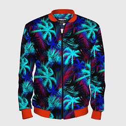 Бомбер мужской Palm blue light blue, цвет: 3D-красный