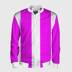 Бомбер мужской Color white pink line, цвет: 3D-белый