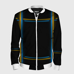 Мужской бомбер Neon yellow light blue
