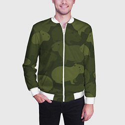 Бомбер мужской Камуфляж из капибар, цвет: 3D-белый — фото 2