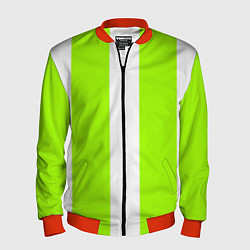 Мужской бомбер Color light green white stripes