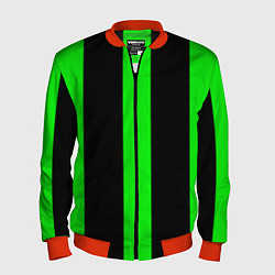 Мужской бомбер Color green black lines