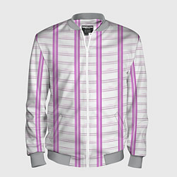 Бомбер мужской Color white cage pink line, цвет: 3D-меланж