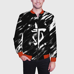 Бомбер мужской Doom штрихи красок, цвет: 3D-красный — фото 2